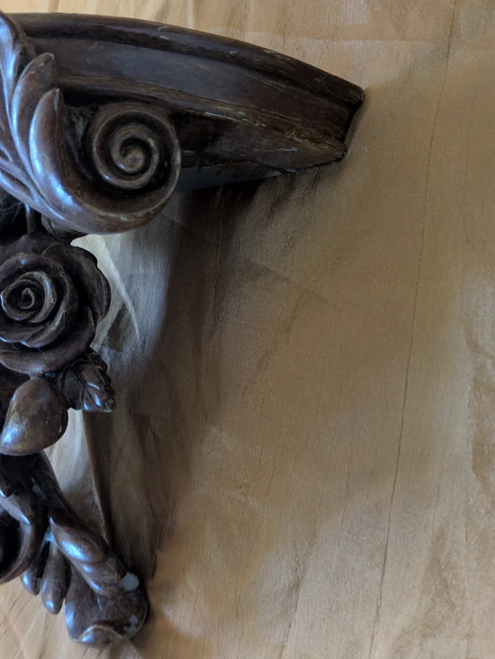 Vintage Ornate Wall Shelf with Intricate Flowers